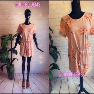 Very cute Pink floral romper w/ drawstring